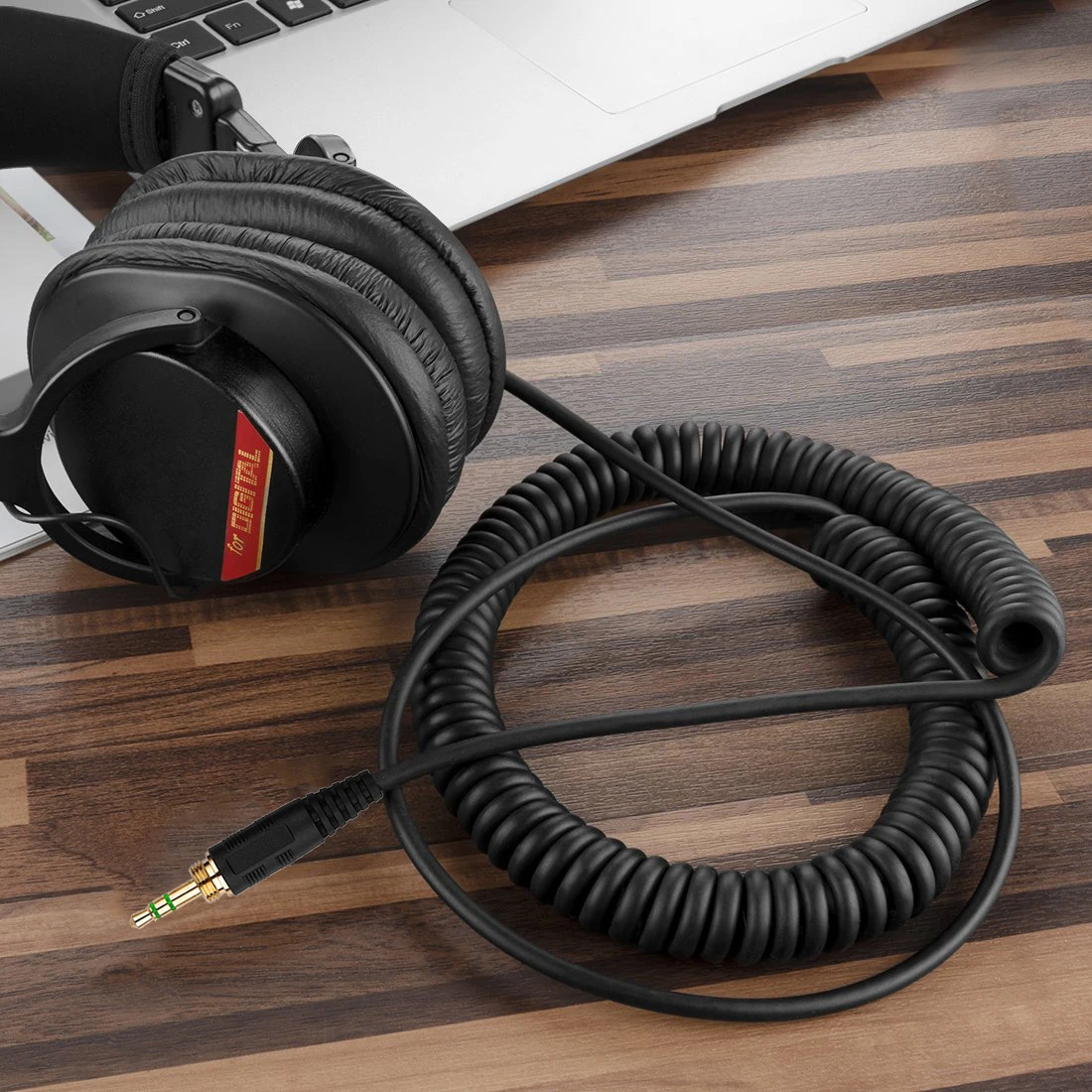 استبدال ملحق تمديد كابلات الربيع ملفوف الحبل للصوت وتكنيكا ATH-M20 ATH-M20X ATH-M30 ATH-M30X ATH-M50 ATH-M50S سماعات