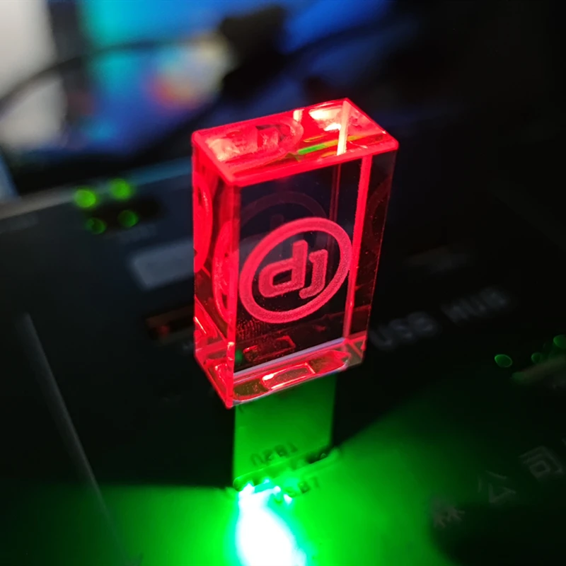 Marke Neue Bunte LED licht D J premium USB 3,0 High Speed Schreiben Lesen Gold Kristall-Stick Mit Box 16GB 32GB 64GB 128GB