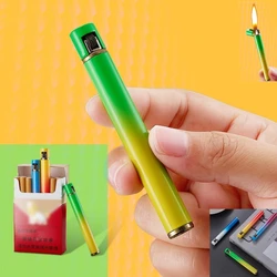 Butane Gas Lighter New Portable Can Be Placed Cigarette Case Color Mini Grinding Wheel Open Flame Lighter Cigarette Accessories