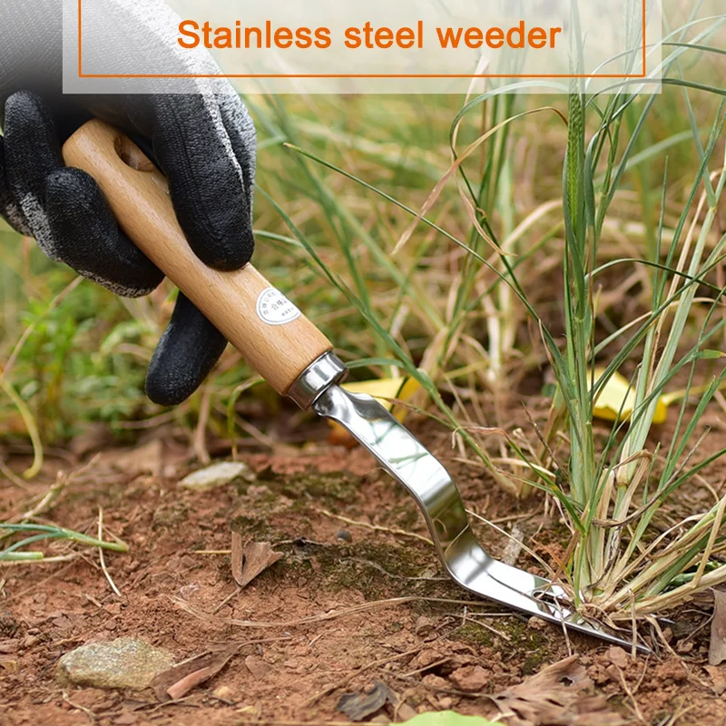 

Stainless Steel Grass Rooter Weeder Garden Weeding Tool with Non-slip Handle Mowing Grass Digging Wild Vegetables Plant Flowers