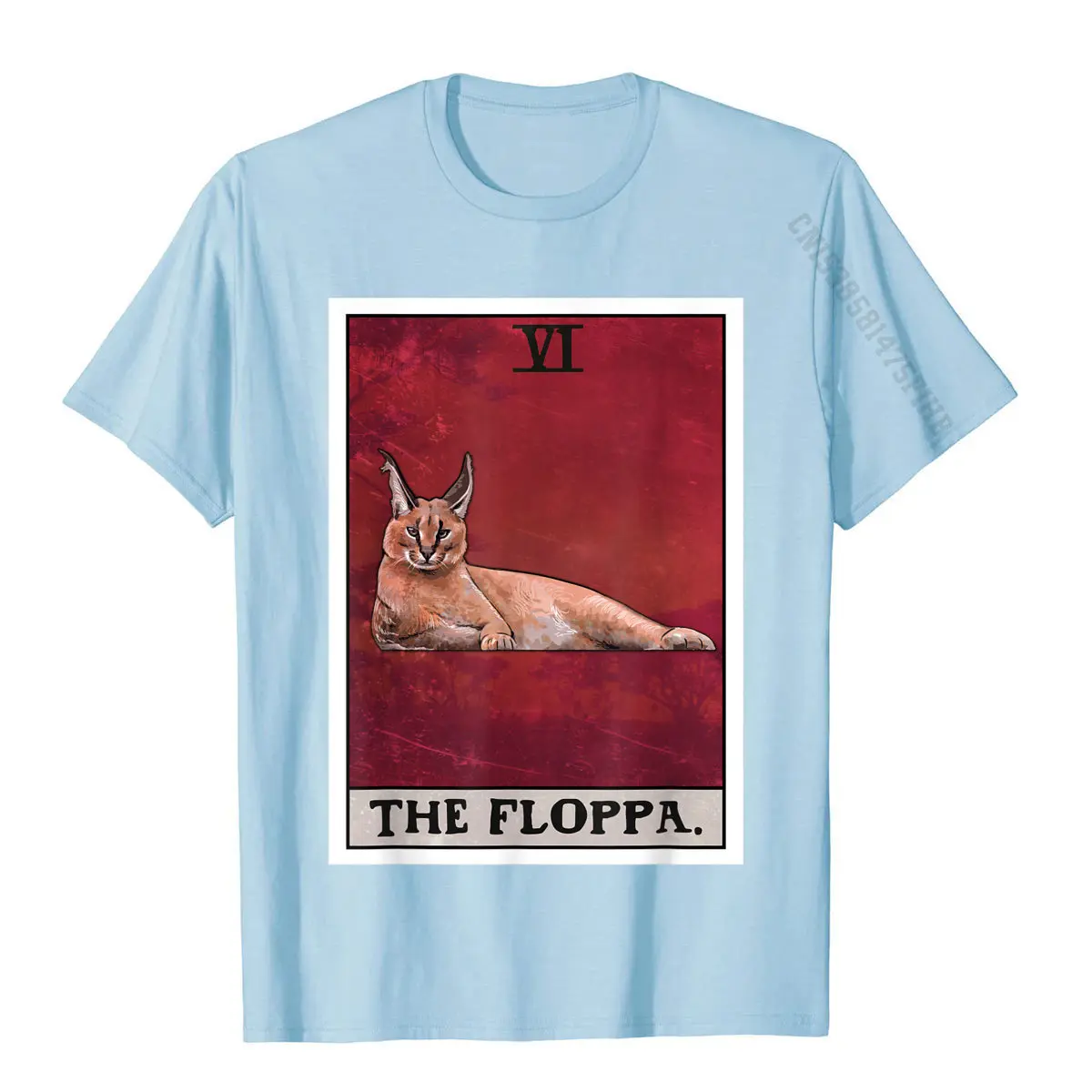 The Floppa Caracal Cat Tarot Card Funny Meme T-Shirt Cotton Tops Shirt Comfortable Popular Fashionable T Shirt