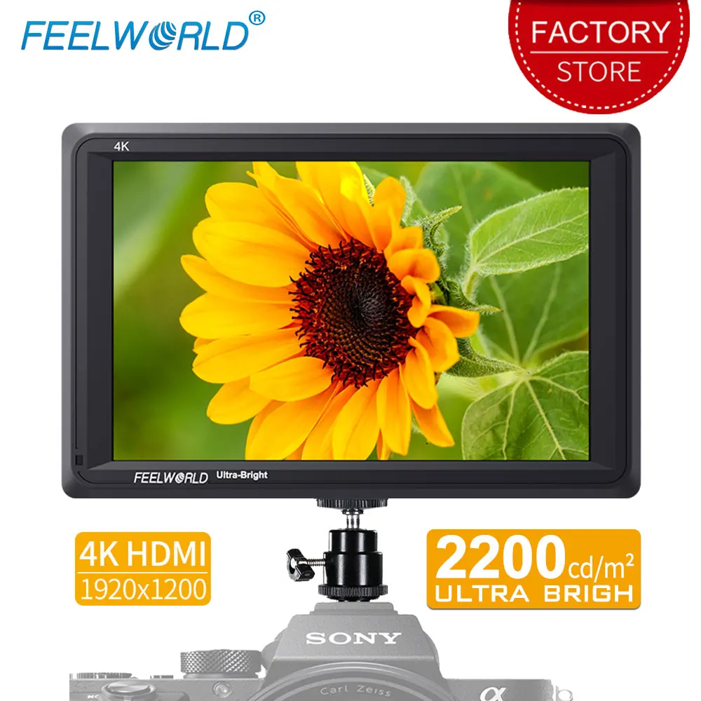 FEELWORLD FW279 7 Inch Ultra Bright 2200nit DSLR Camera Field Monitor 4K HDMI Full HD 1920x1200 LCD IPS High Brightness Monitor