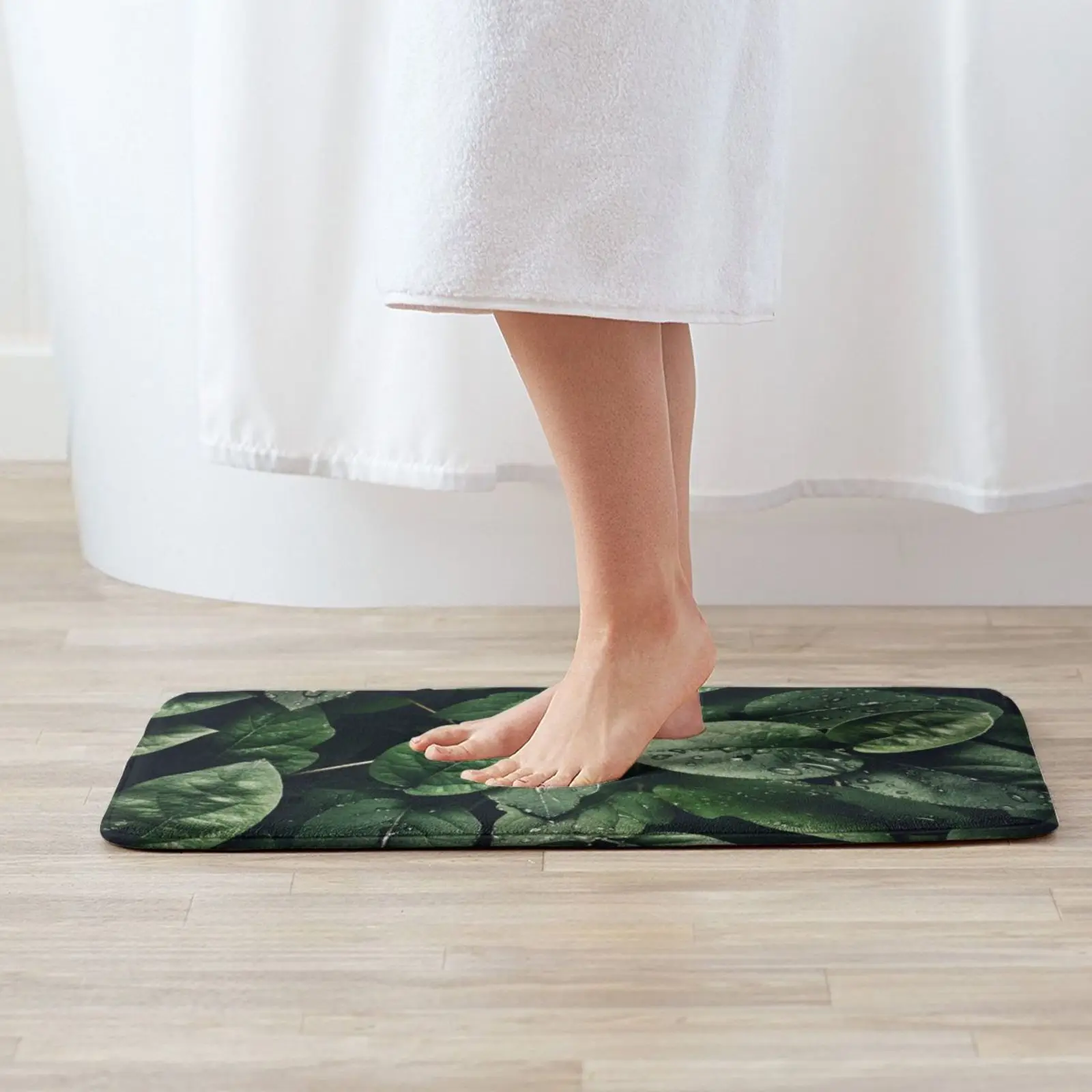 Leaves With Droplets Soft Cushion Home Carpet Door Mat Car Rug Leaves With Droplets Surfing Hawaii Skateboard Ahmedmahrez