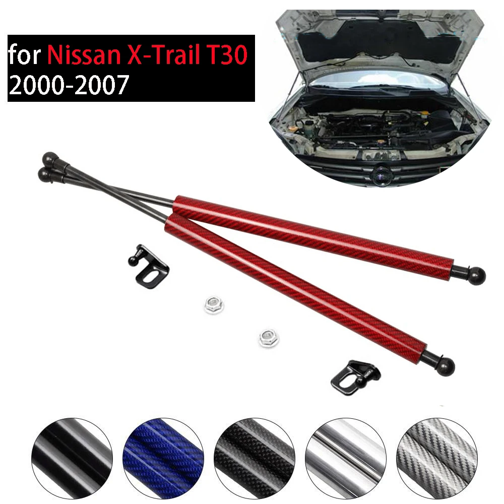 

for Nissan X-Trail T30 2000-2007 Front Hood Bonnet Carbon Fiber Modify Gas Struts Shock Damper Lift Support Car-Styling Absorber