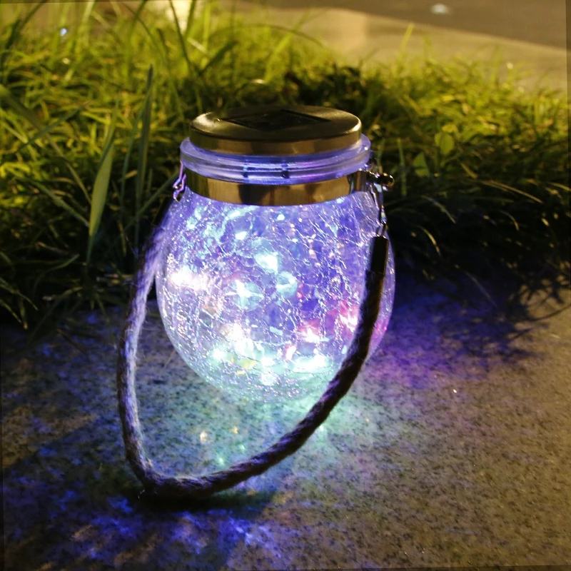 Outdoor Solar Crack Light Solar Light Outdoors Round Waterproof Led Solar Garden Fairy Lamp Star Night Light