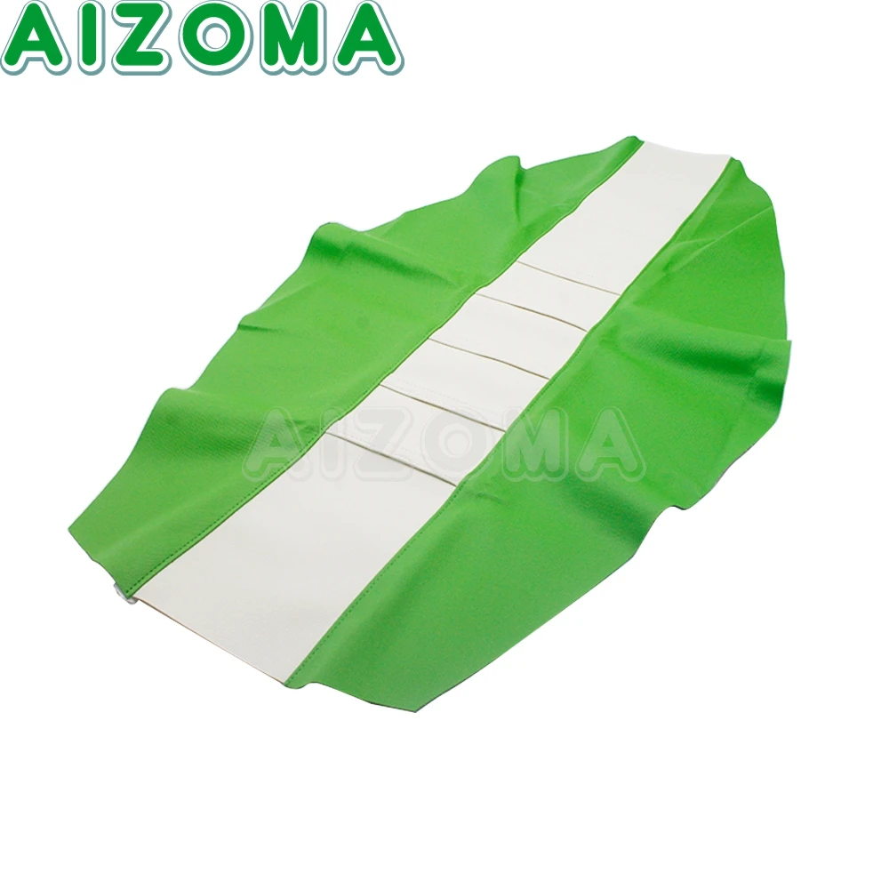 Green Off Road Motocross Ribbed Rubber Gripper Soft Seat Cover For Yamaha Kawasaki KDX 200 220 400 450 KX125 KLX KX 85 125 250