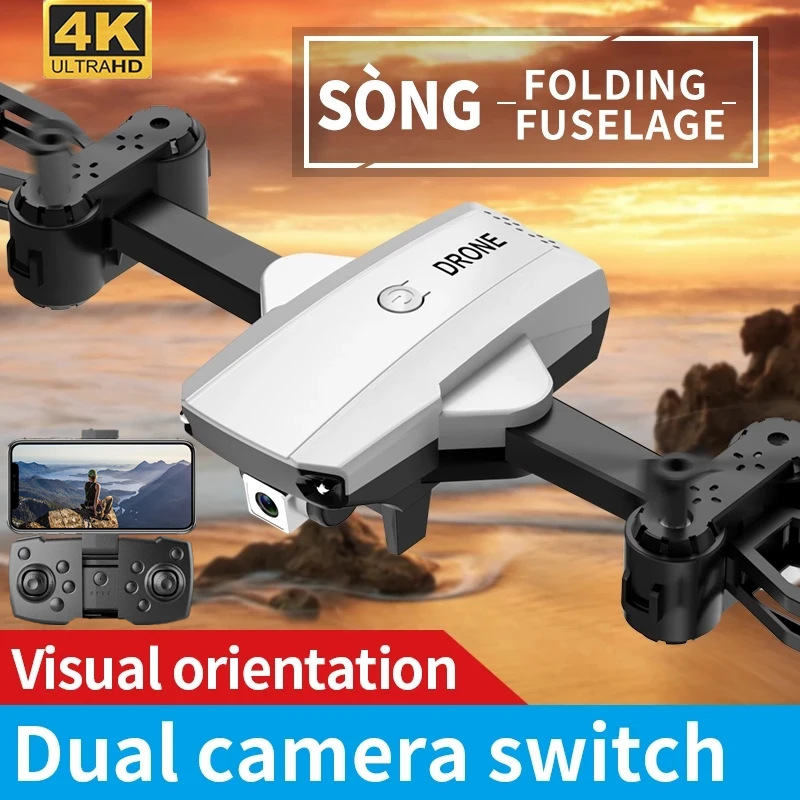 WIFI FPV Two Axis Four Blade Folding RC Drone 4K Dual Camera Optical Flow Fixed Height Hover One Key Takeoff/Landing Quadcopter