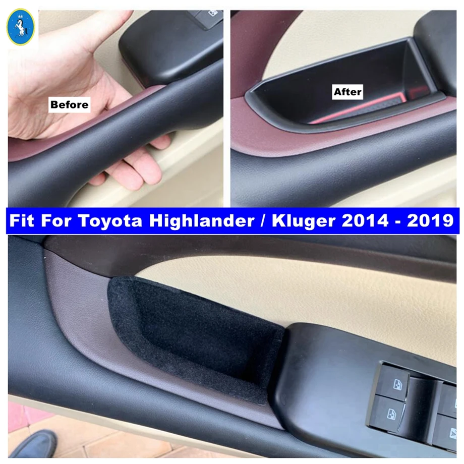 

Car Front Door Storage Box Armrest Box Phone Tray Accessory Cover Accessories Fit For Toyota Highlander / Kluger 2014 - 2019