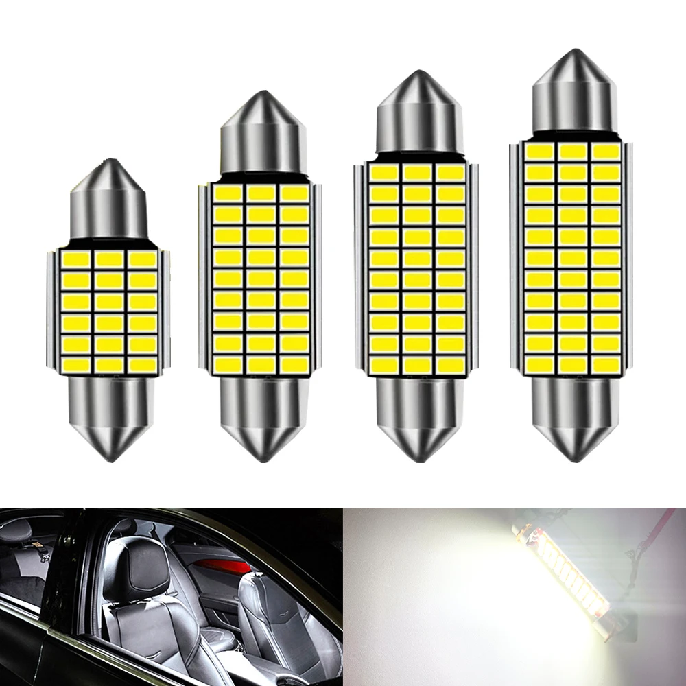 

2PCS Festoon 31mm 36mm 39mm 41mm 3014 SMD Super Bright LED Bulb C5W C10W Car License Plate Light Auto Interior Reading Dome Lamp