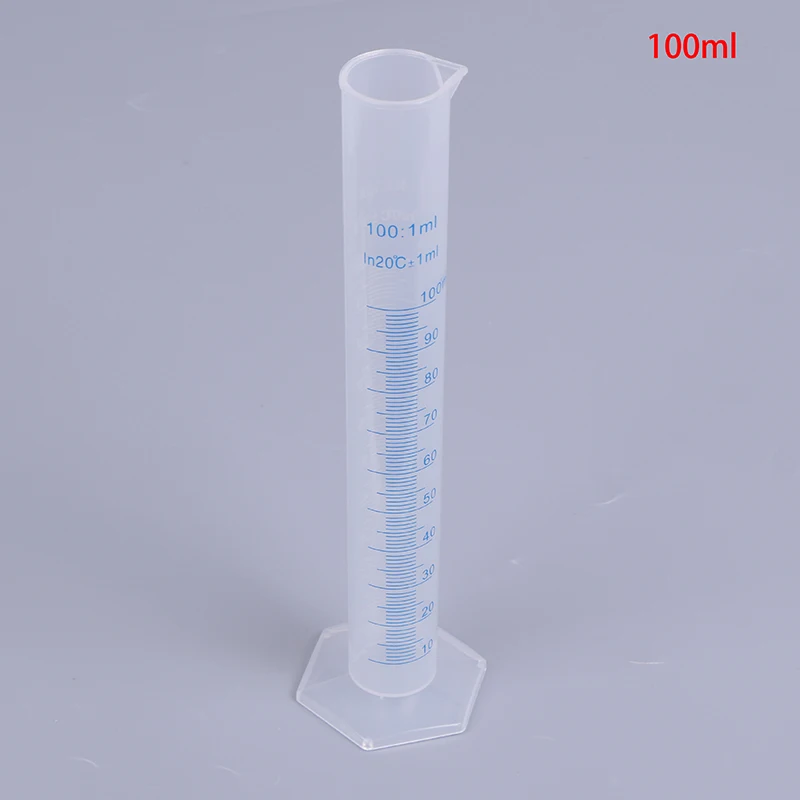 Vaso medidor de 100ml, cilindro de cocina de plástico, báscula azul líquida, herramienta de laboratorio químico, herramienta de laboratorio escolar, 1 ud.