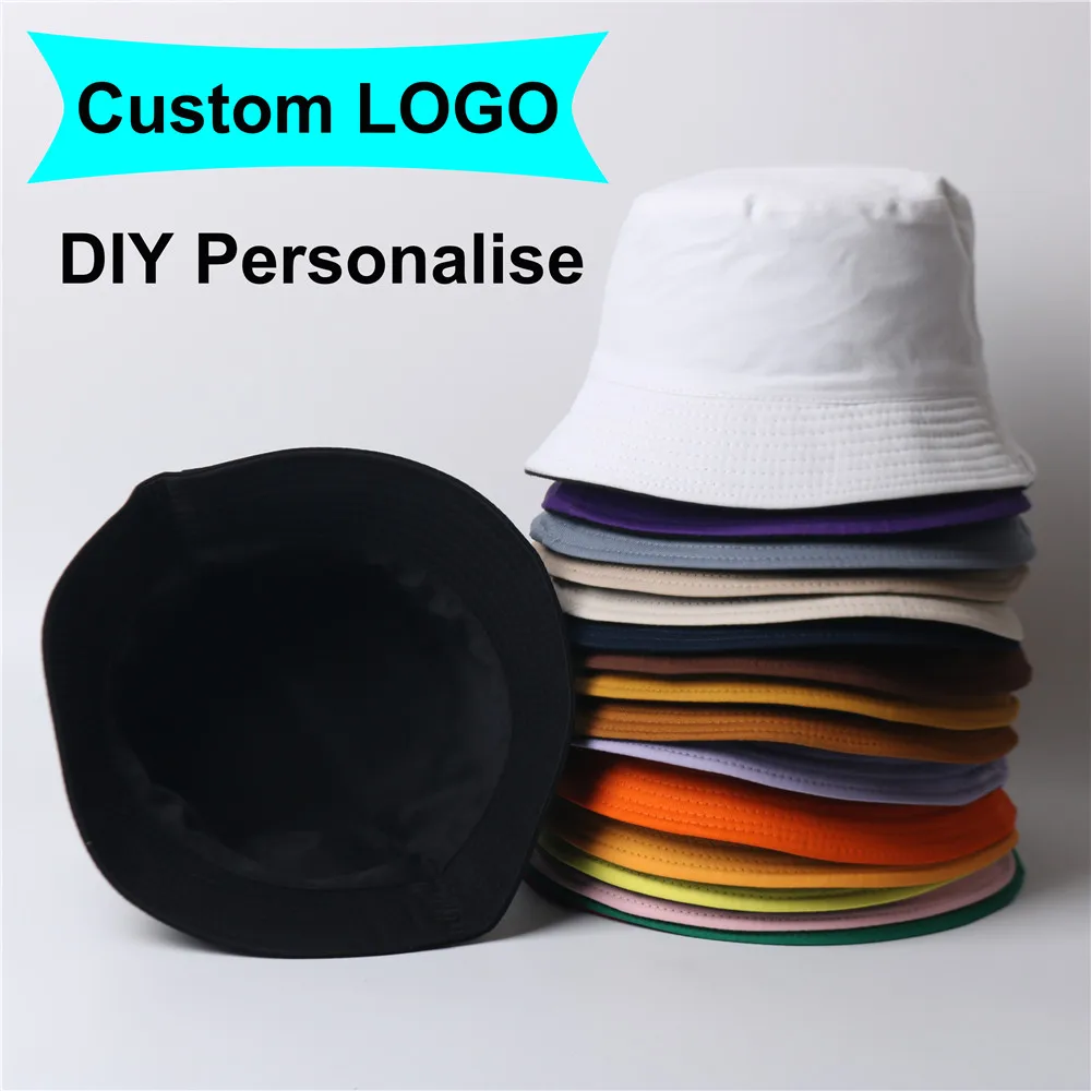 Free Custom LOGO Design!Double Sided Bucket Hat Women Men Summer Fishing Hats Casual Fishermen Cap Brim Kpop Bucket Gorras