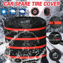 4Pcs Car Spare Tyre Cover Garage Tire Case Auto Vehicle Automobile Tire Accessories Summer Winter Protector Tire Storage Bag