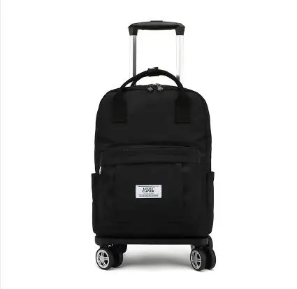 Travel Trolley Bag With Wheels Portable Carry On Hand Rolling Luggage Shopping Bag Picnic Bag Household Grocery Wheeled Backpack