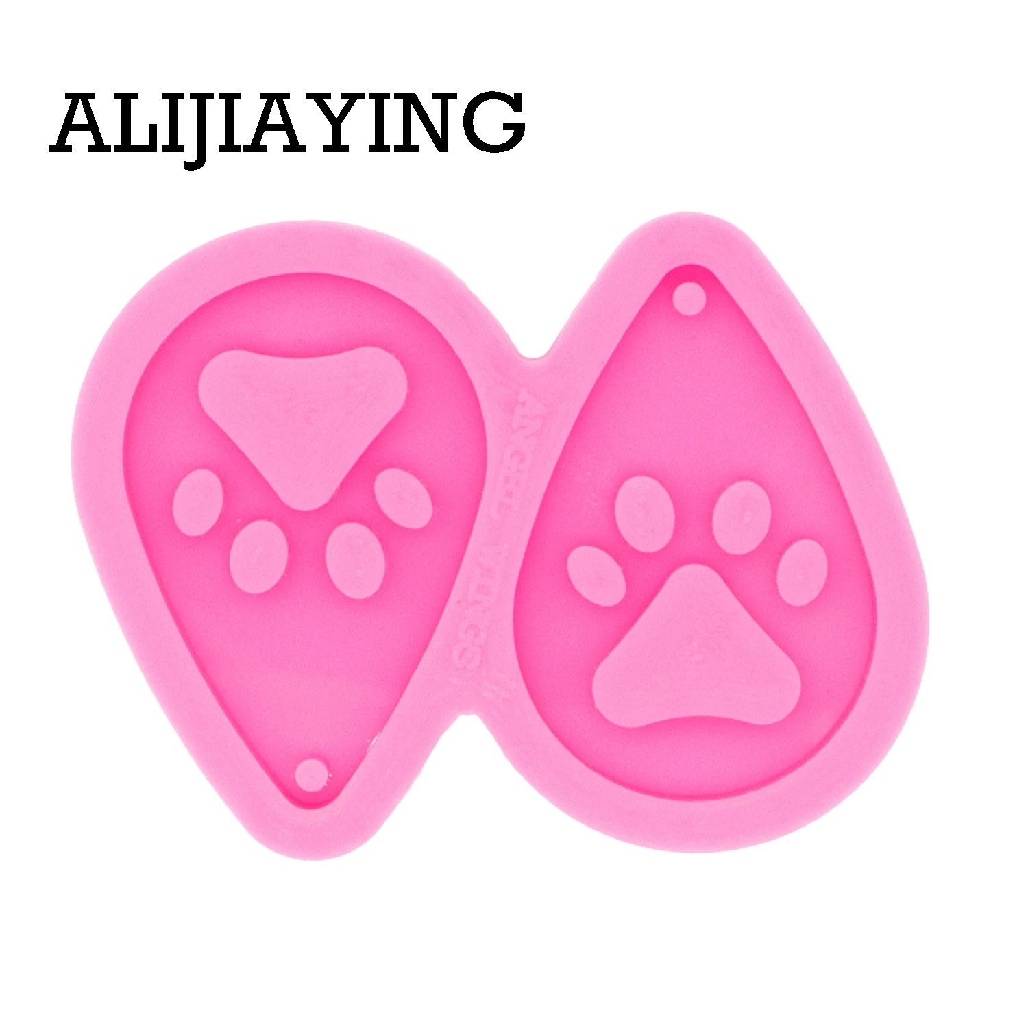 DY0419 Glossy Paw Tear Drop Hoop Earrings Silicone Mold Resin Pendant Mould for Epoxy Jewelry Making DIY Crafts