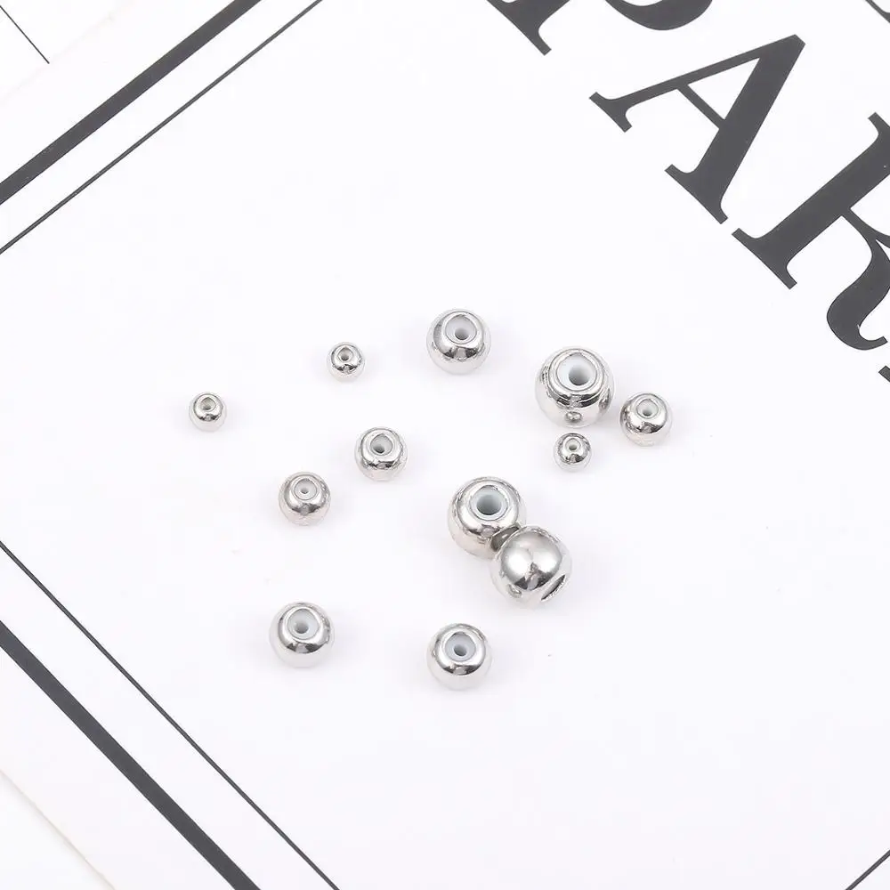 10 pcs/lot Copper Big Hole Stainless Steel Roundle Adjustment Beads Gold Spacer Beads For DIY Jewelry Making Finding Accessories