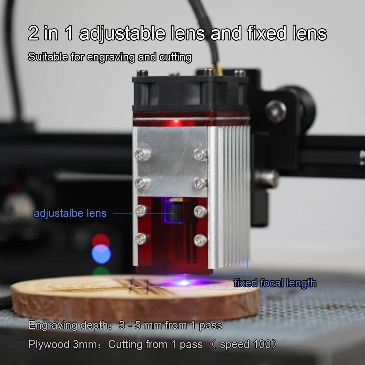 NEJE 40W/50W/80W Laser Module Kit 450nm TTL Blue Double Beam Laser Head for CNC Laser Engraver Metal Mark Wood Cutting Tools