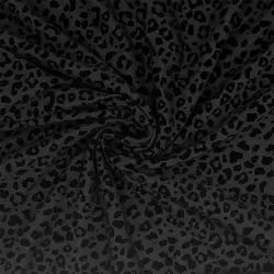 Black knitted 4 way stretch， leopard print burnout velvet fabric Animal Patterns for Stage costumes party dress garment clothing