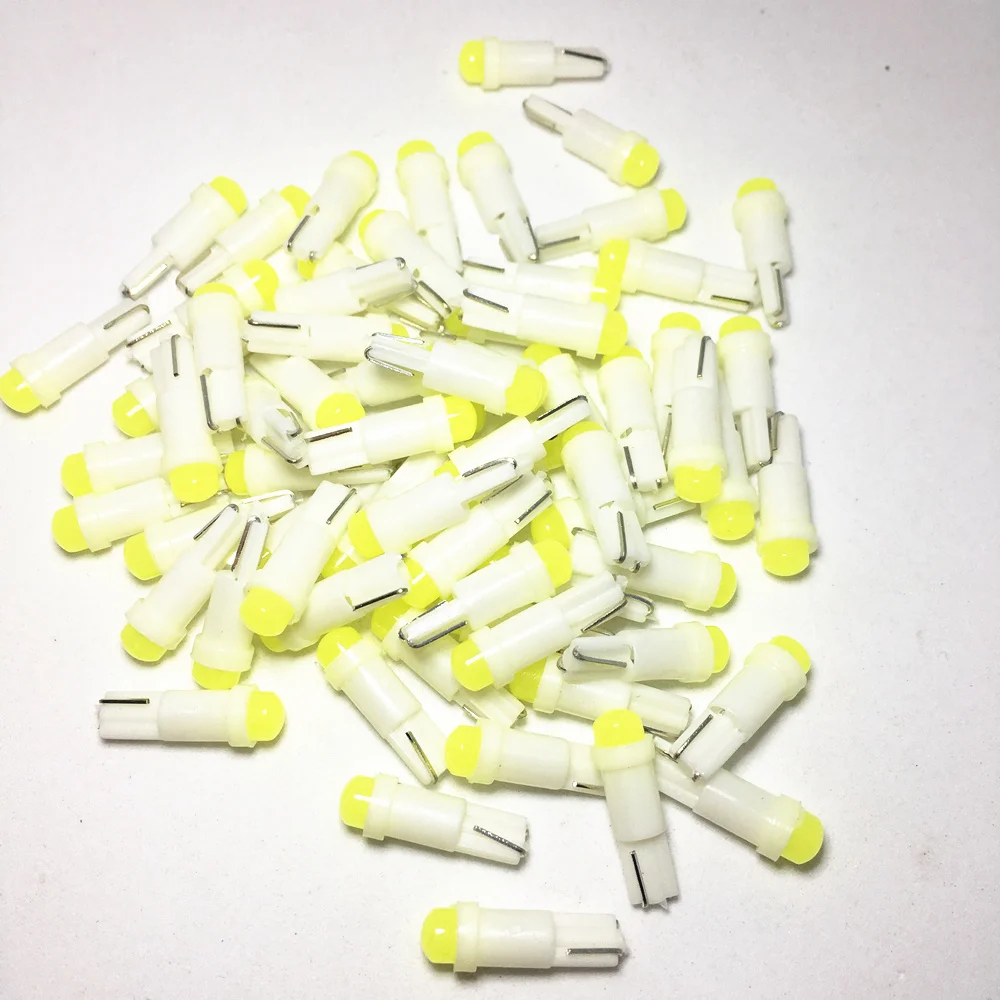 

1000pcs T5 LED car Ceramic Warning Indicator dashboard 1 SMD Light Car Auto Side Wedge Light Led Instrument Ceramic Bulb12V