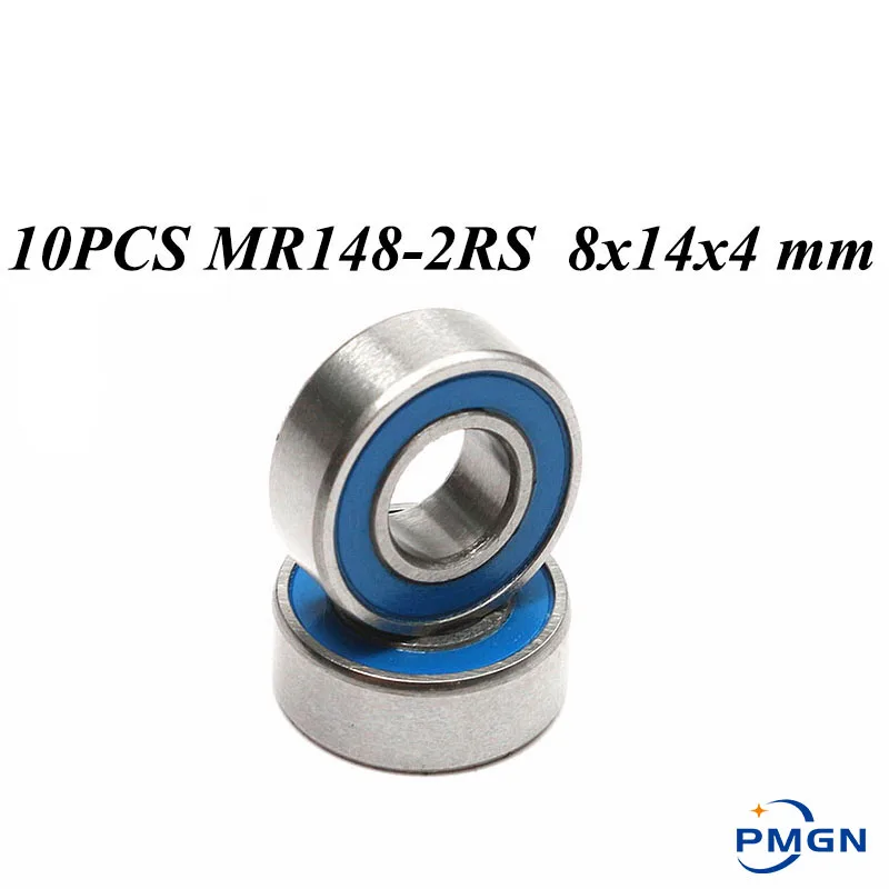 10 PCS ABEC-5 MR148-2RS MR148 2RS MR148 RS MR148RS 8x14x4mm niebieskie gumowe uszczelnione miniaturowe wysokiej jakości łożyska kulkowego