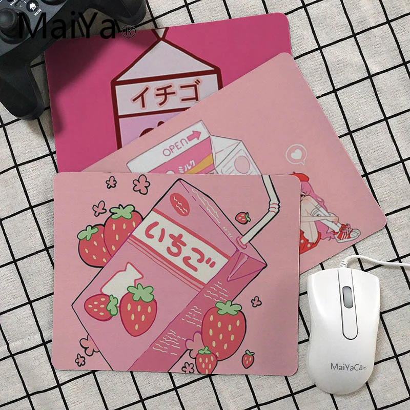 Maiya Top Quality Kawaii Japanese Strawberry Milk Unique Desktop Pad Game Mousepad Top Selling Wholesale Gaming Pad mouse