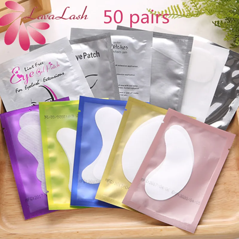 50pairs/pack eye patches for eyelash Under Eye Pads Lash Eyelash Extension Paper Patches Eye Tips Sticker Wraps Make Up Tools