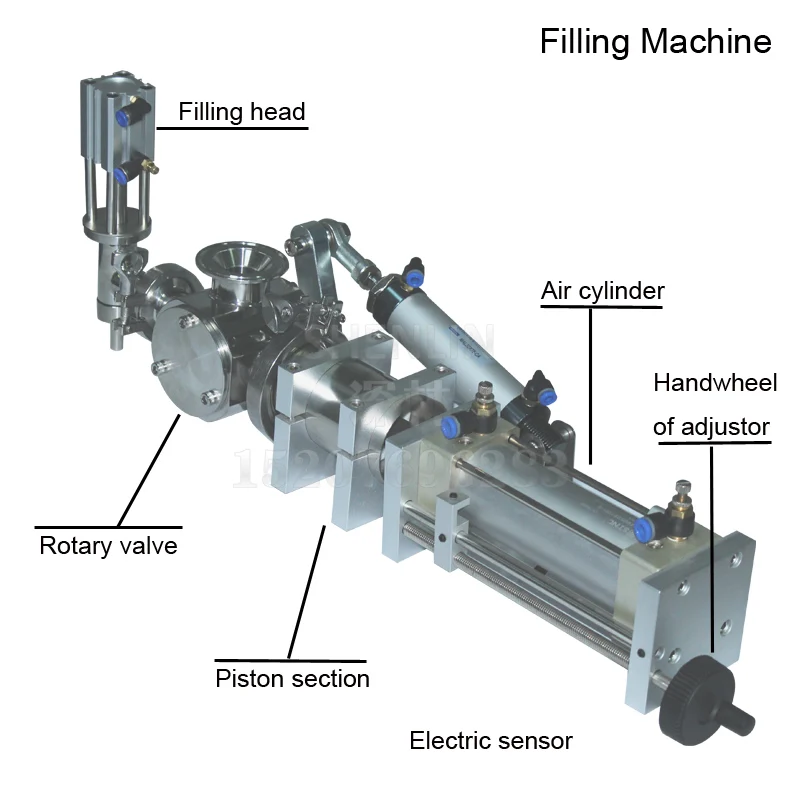 Paste stuff filling machine main parts piston rotary valve air cylinder filling head vavle without base SS304 5-5000ML all size