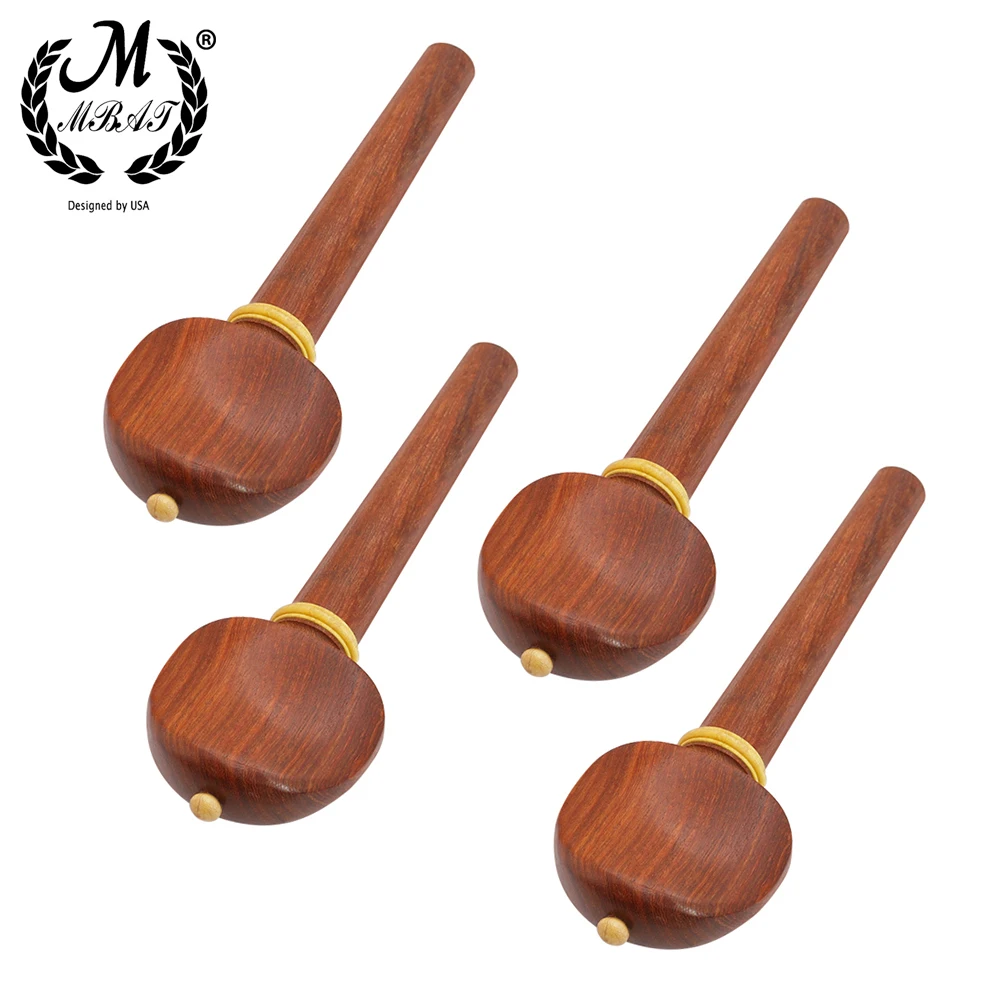 

M MBAT 4Pcs/Set Mahogany Cello Pegs Stringed Musical Instrument Accessories Repair and Maintenance Tools Solid Wood Tuning Shaft