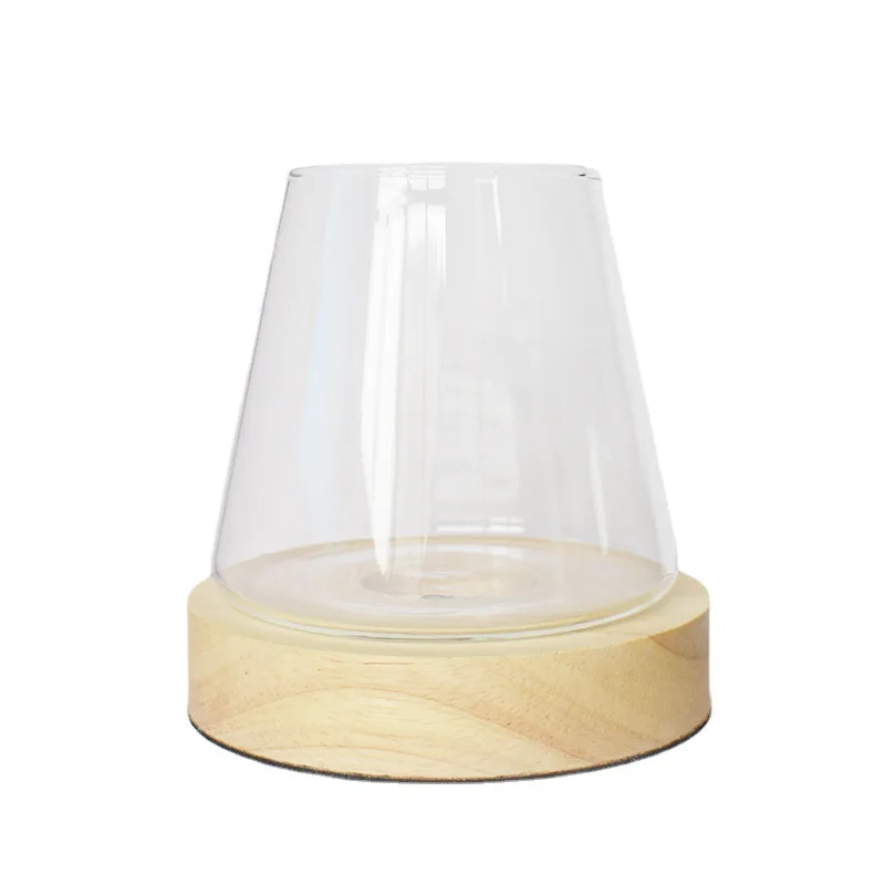 Aromatherapy Candle Cup Creative DIY Crystal Diffuser Transparent Glass Cup 10cm LED Rechargeable Base Home Decoration