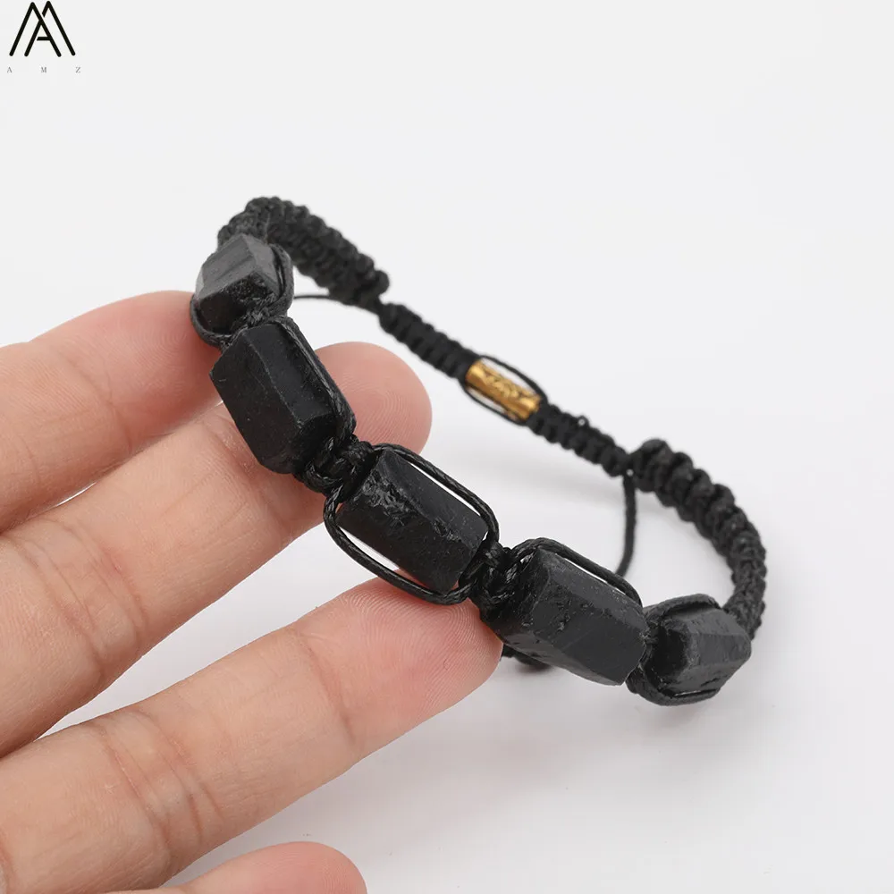 Schwarzes Turmalin-Armband Naturstein-Schmuck Personalisierte Armreifen Paar-Armbänder Herren-Armbänder Damen-Handaccessoires – Detail 38