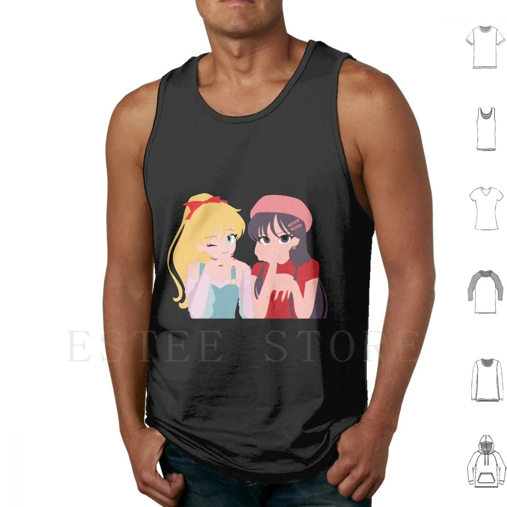 Mina & Tank Tops Vest Mina Sailors Sailor Scout Sailor Venus Sailor Red Blue Yellow Black Purple Blonde Brunette Best