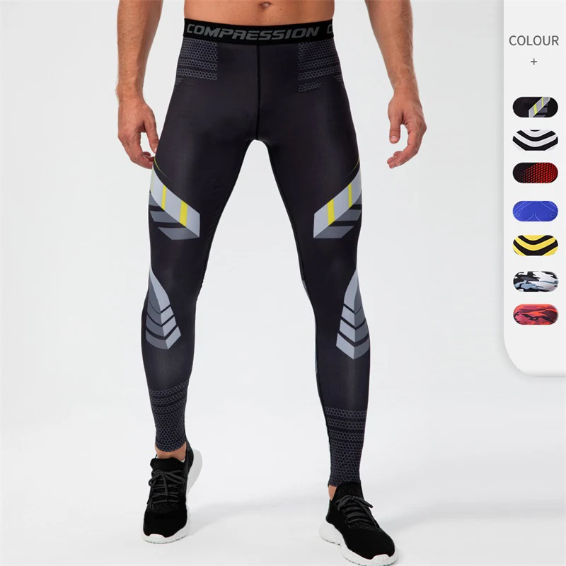 

Autumn and Winter Men's Camouflage Print Fitting Pants Breathable High-elastic Running Training Sports Leggings D13010