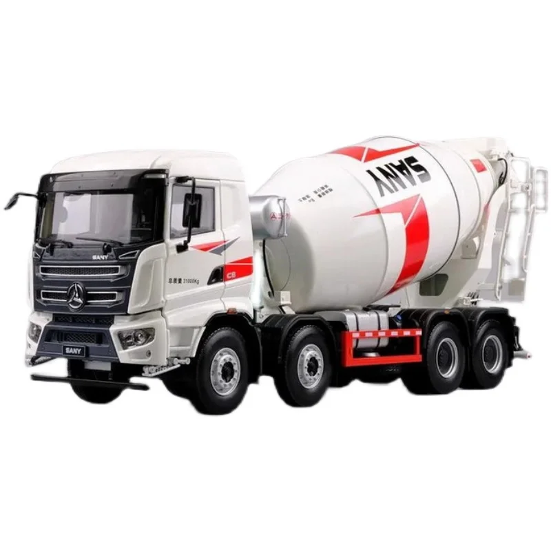 Diecast 1:24 Scale SANY 8*4 Concrete Mixer Cement Tank Truck Mixing Alloy Model Collection Souvenir Ornaments Display