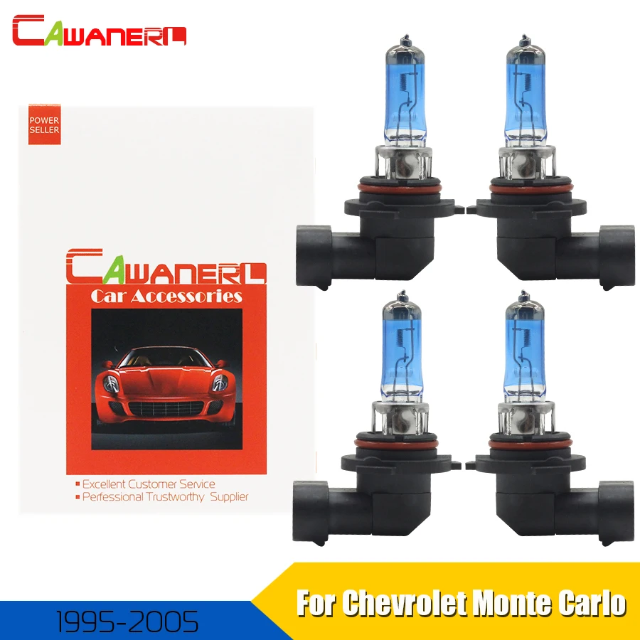 

Cawanerl 4X100 Вт 9006 9005 Автомобильные галогеновые лампы для фар головного светильник 12V аксессуары для Chevrolet Монте Карло 2-двери 1995-2005