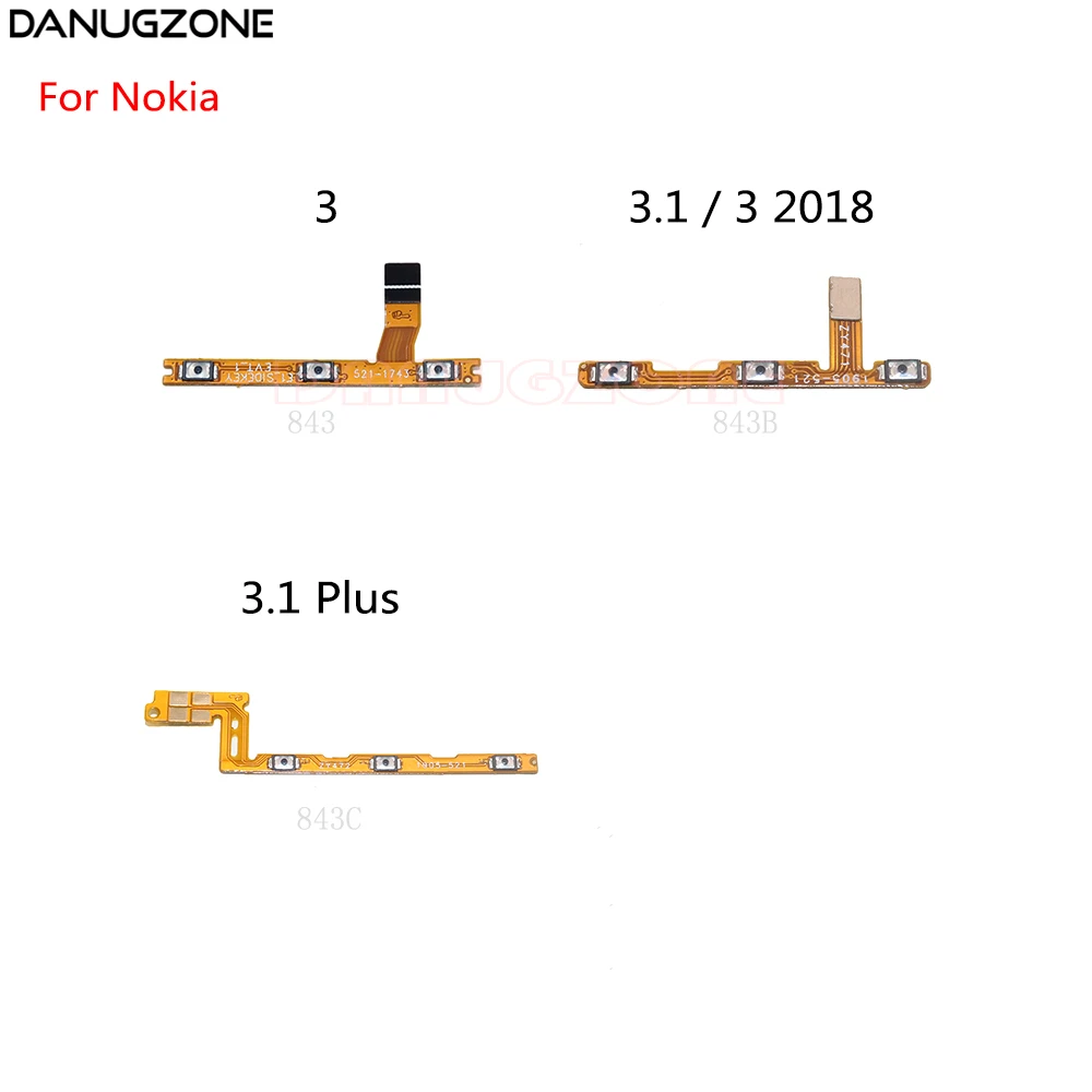 Power Button Switch Volume Button Mute On / Off Flex Cable For Nokia 3 TA-1020 TA-1032 3.1 Plus / 3 2018