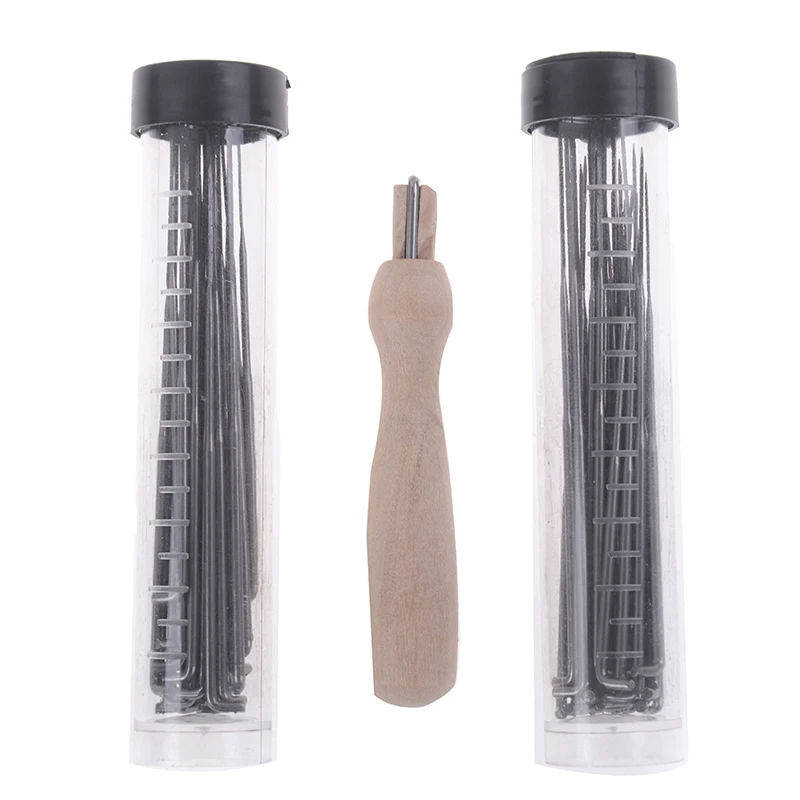Conjunto de agulhas para enchimento em feltro, 30 fábricas diy com agulhas para feltragem 10 agulhas com frasco de lã transparente