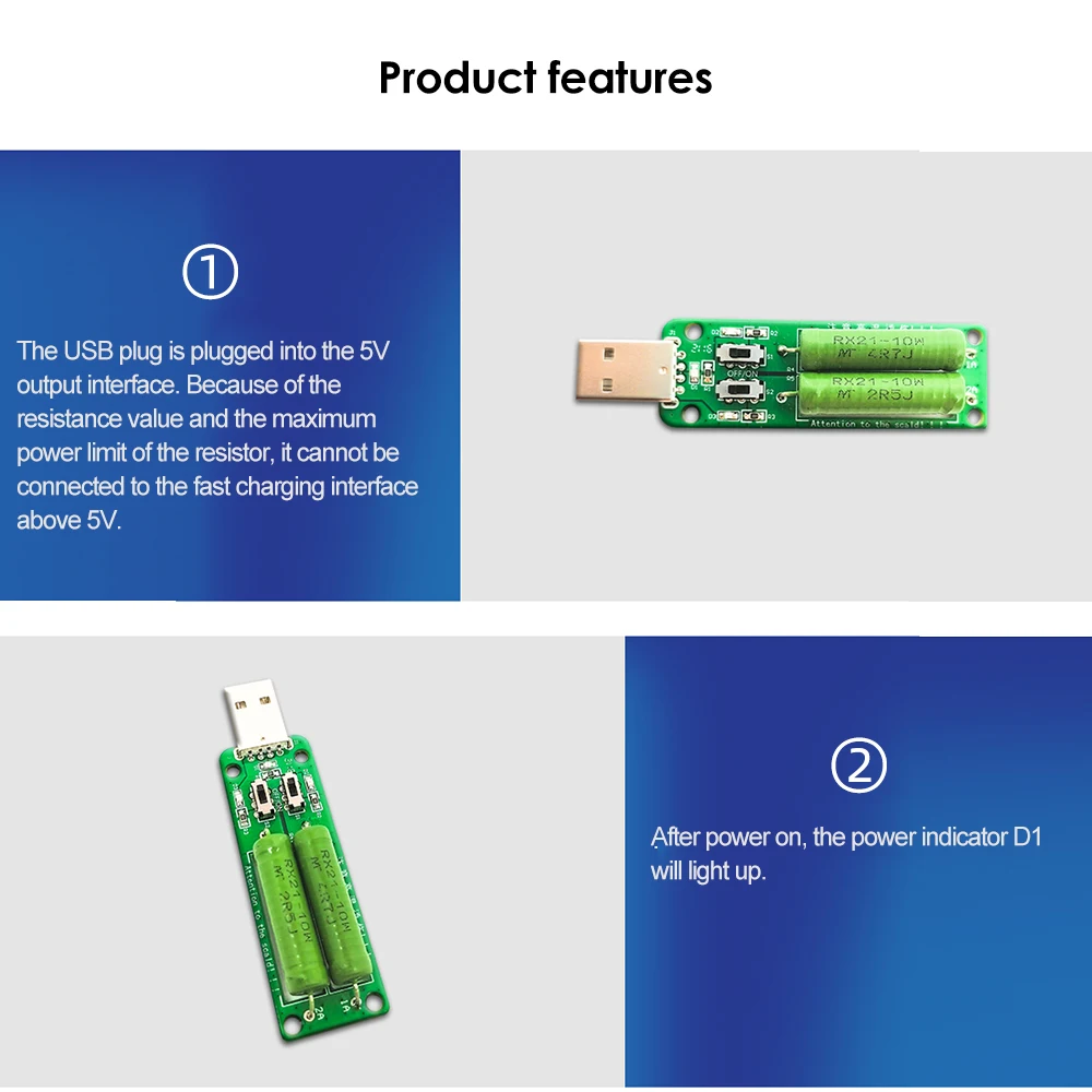 Resistenza USB carico elettronico cc con interruttore regolabile 3 tipi di corrente capacità della batteria tensione tester di resistenza di scarica