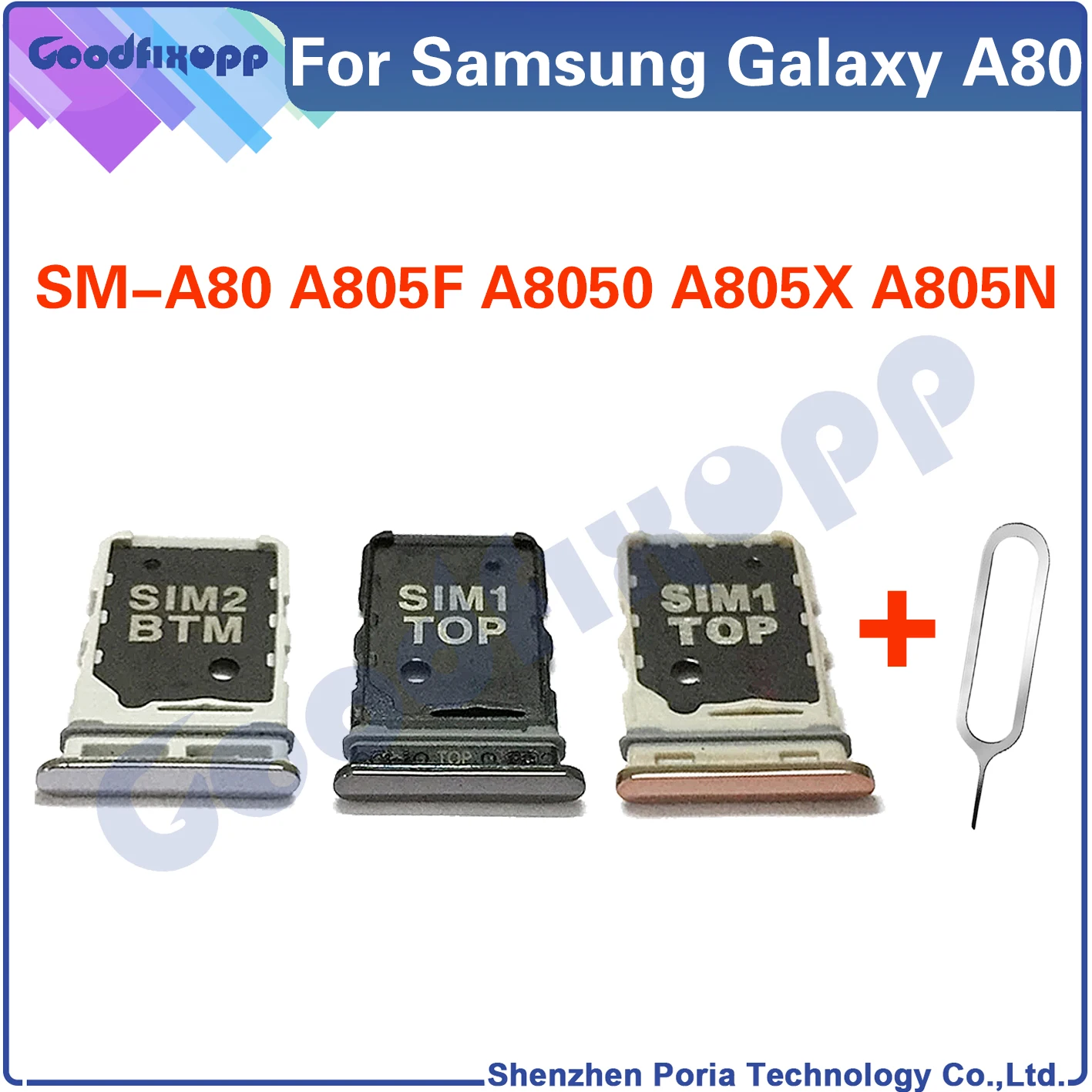 For Samsung Galaxy A80 SM-A805F A805 A8050 A805X A805N SIM Card Tray Slot Holder Adapter Socket Sim Tray Holder