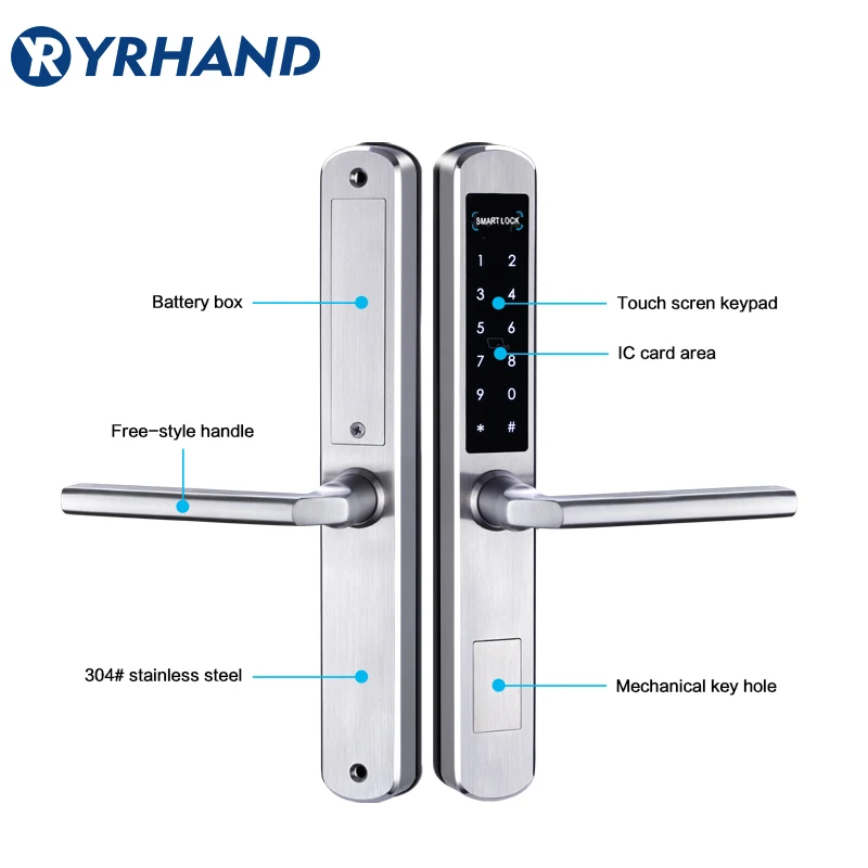 Imagem -04 - Ttlock App Smart Sliding Lock Wi-fi Electronic Door Lock Bluetooth Digital App Código do Teclado Cartão Rfid Keyless Lock para Hotel e Casa