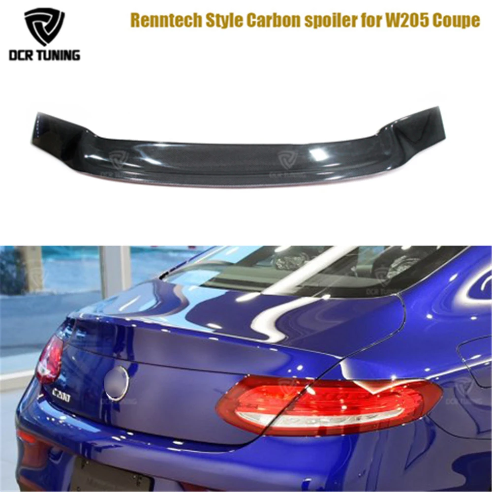 R Style For Mercedes C Class W205 Spoiler Carbon Fiber Rear Trunk Spoiler C200 C250 C300 C180 C350 Coupe 2 Door Car 2014+