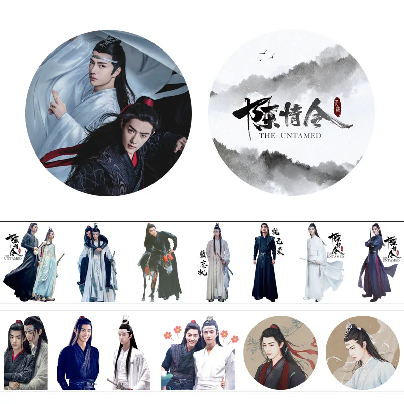 4cm*5m Anime The Untamed  Chen Qing Ling Xiao Zhan Wang Yibo Washi Tape Adhesive Tape DIY Decorative Scrapbooking Label Sticker