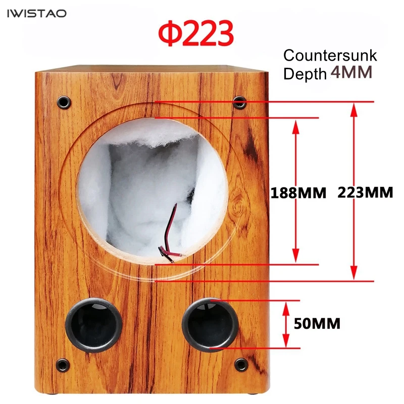 IWISTAO Full Range 8 inches Speaker Empty Cabinet Passive Speaker Box 1 Pair Wood 18mm High Density Board 24L Front Inverted DIY