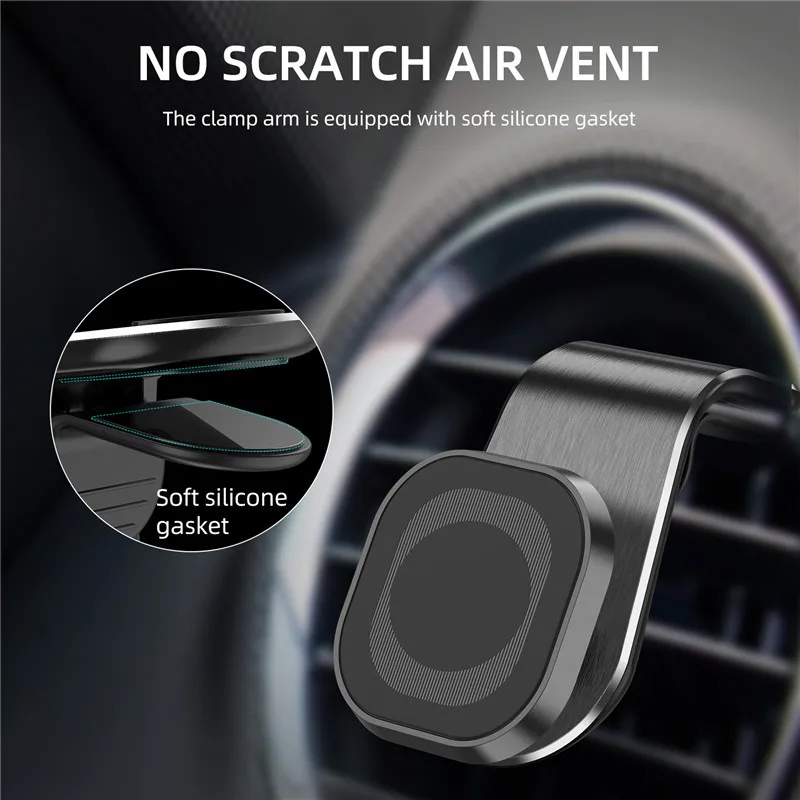 360 Rotate Air Vent magnetyczny uchwyt samochodowy na telefon metalowy uniwersalny mobilny stojak na telefon komórkowy do Xiaomi Samsung Car GPS Support Mount