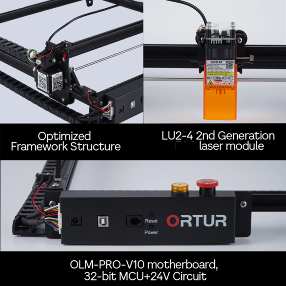 ORTUR Laser Master 2 Pro Laser Engraver CNC Fixed Focus Laser Engraving Cutting Machine 20W, DIY Laser Marking for Metal Plywood