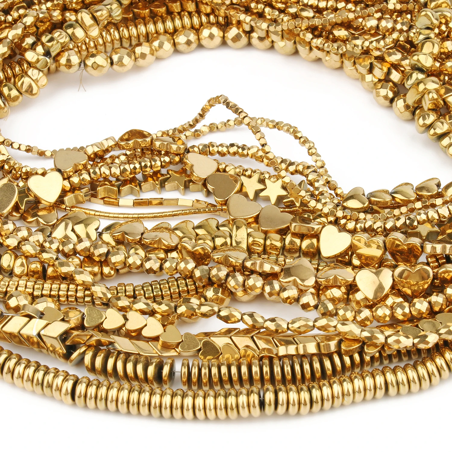 Retention Color AAA+ Gold Plated Hematite Beads Natural Stone Irregular Geometric Beads For Jewelry Making Diy Bracelet