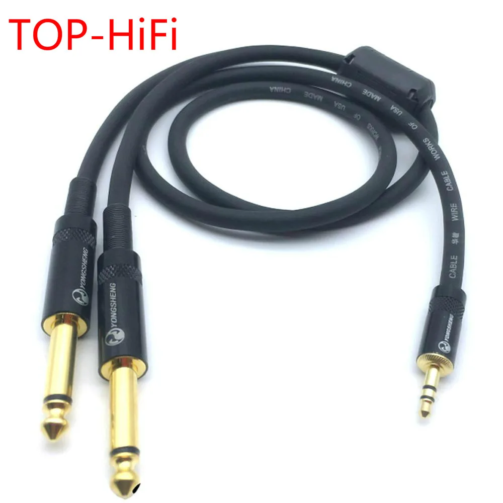 

TOP-HiFi 3.5mm Stereo to Dual 6.35mm Mono Male Audio Cable 3.5mm to 2x 6.5mm OFC Adapter Cable