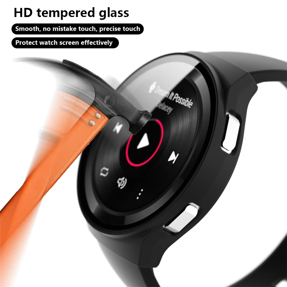 Tempered Glass Screen Protector For Huawei Watch Gt2e PC Case For Huawei Watch Gt 2E Glass Case Cover Bumper Protective Shell