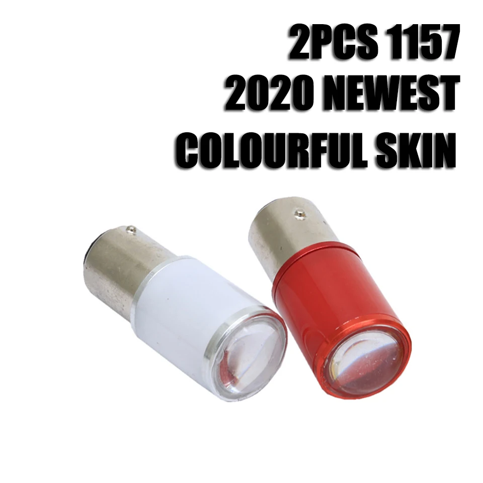 2 шт. 2020 новый стиль 1157 P21/5 Вт Автомобильные светодиодные стоп-сигналы пластиковая цветная Поворотная лампа Высокая яркость Авто BA15S S25 белый 12 В