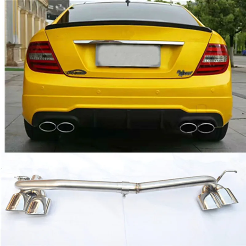 good quality for 09-13 yearsBenz A*G R style C63 c200 C260c300 W204 Stainless Steel Exhaust Pipe Muffler Tip fit C63 BODY KIT