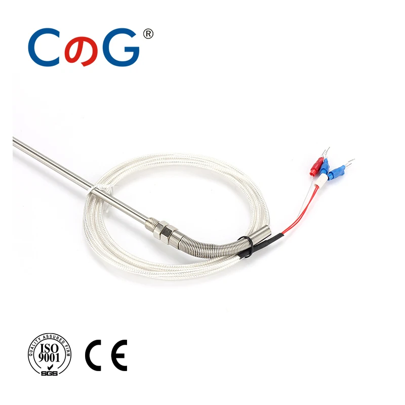 CG WZPT-03 PT100 1M M8 Type With 1m Wire Cable 50mm/100/150/200 Probe Thermocouple Temperature Sensor for Temp Controller