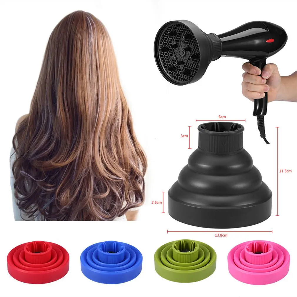 Portable Universal Travel Folding Silicone Hair Dryer Blower Hood Diffuser Hairdresser Tool Telescopic Dryer Hood Hair Drying